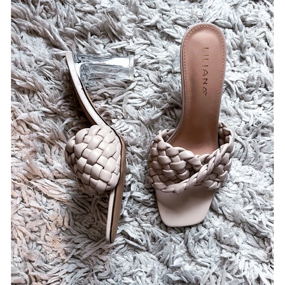 Nude Braided Chunky Heels - Picture 6 of 7